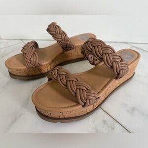 Dolce Vita Women’s 9 Bondi Tan Braided Dual Strap Platform Wedge Cork Sandals
